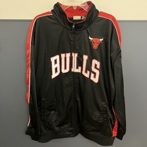 Vintage NBA Chicago Bulls Varsity Jacket Size 3XL Zip Up Red Black
